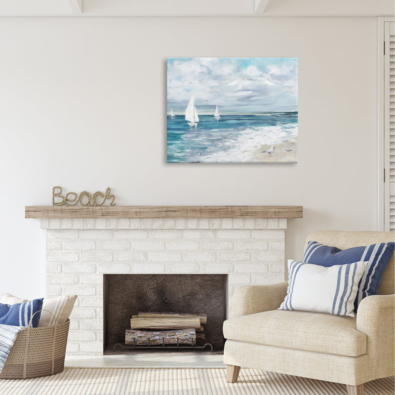 «On The Water Landscape» par Carson Lyons, H 30 po x l 40 po x P 1,5 po