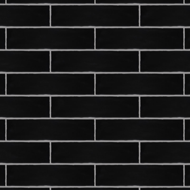 Carrelage mural en céramique 3 "x 12" Castillo, Noir