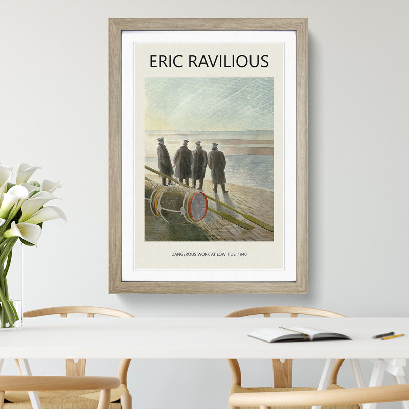 Dangerous Work by Eric Ravilious - Single Picture Frame Print, Oak Framed, 36cm H x 27cm W x 2cm D