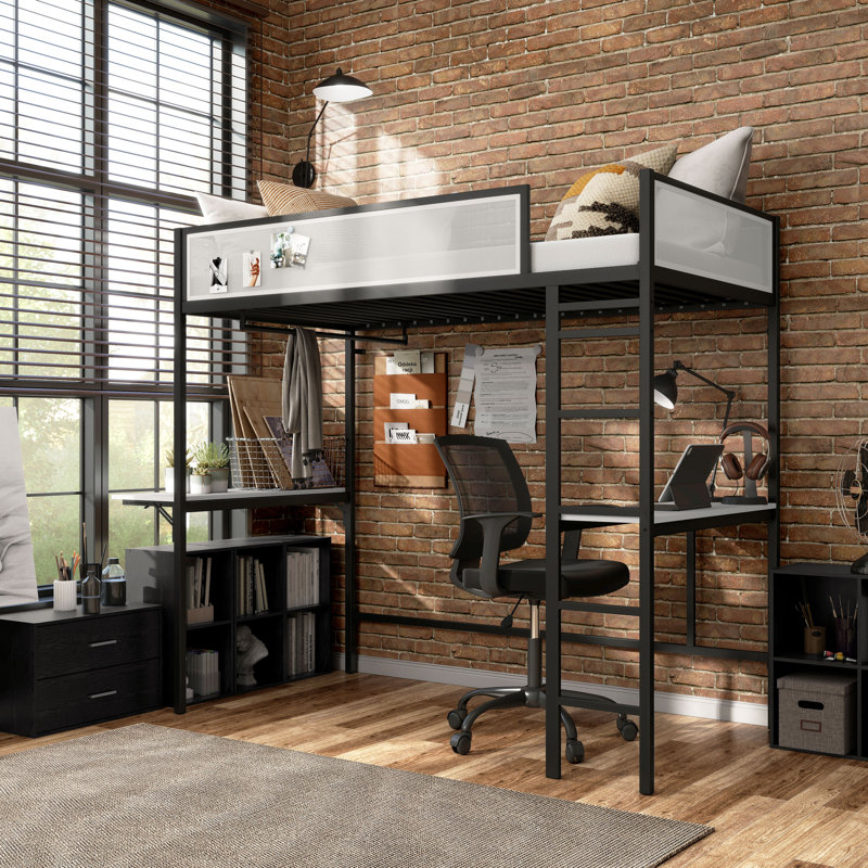 Lit mezzanine simple avec bureau double Audresha Kids