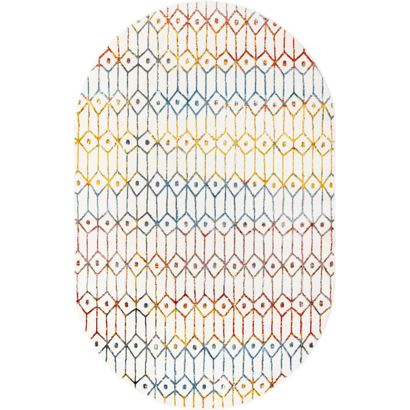 Eshin Abstract Indoor Rug, Oval 5'3" x 8'