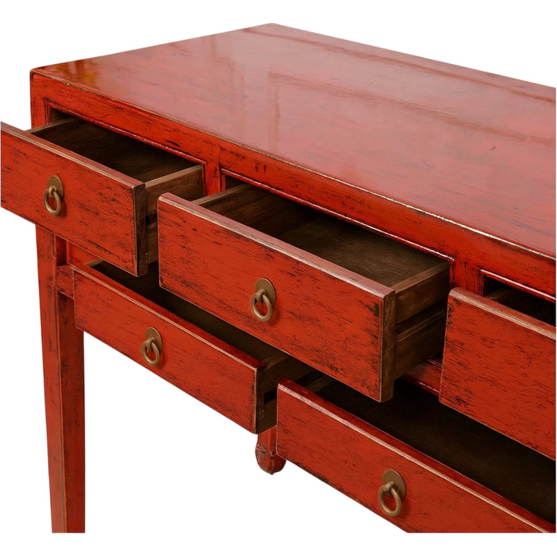 Annegreet 107cm Console Table, Dragon Red