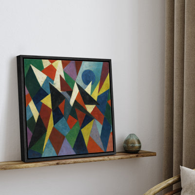 Décoration murale abstraite moderne à formes géométriques colorées, impression sur toile encadrée