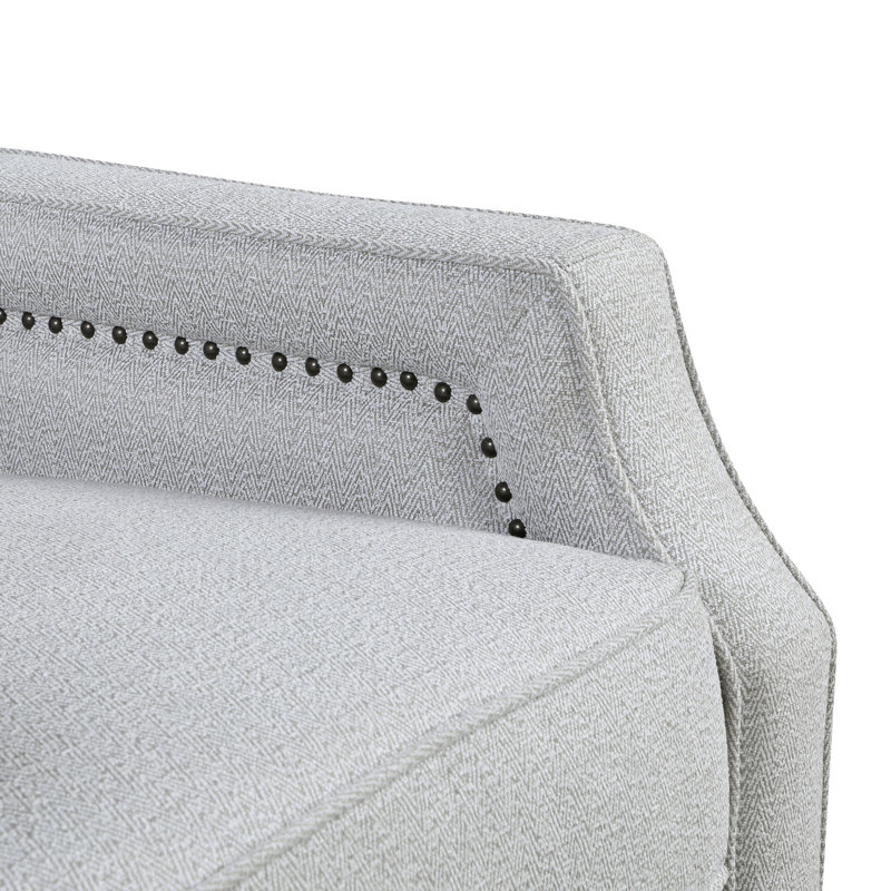 Chaise inclinable transitionnelle en chenille grise, rembourrée de mousse, d'une largeur de 38 po et d'une assise de 21,5 po de largeur