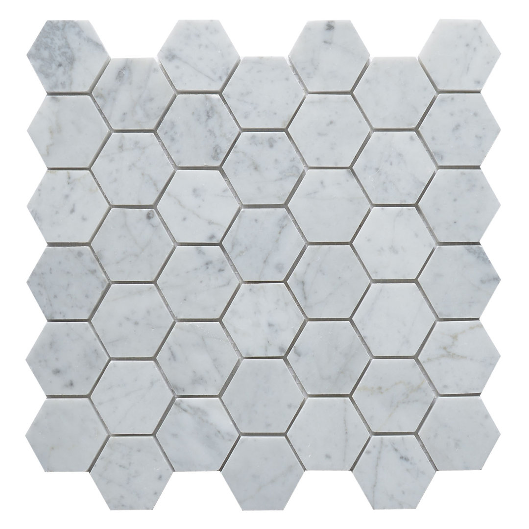 Carrara 2" x 2" Marble Honeycomb Mosaic Wall & Floor Tile Matrix Stone USA