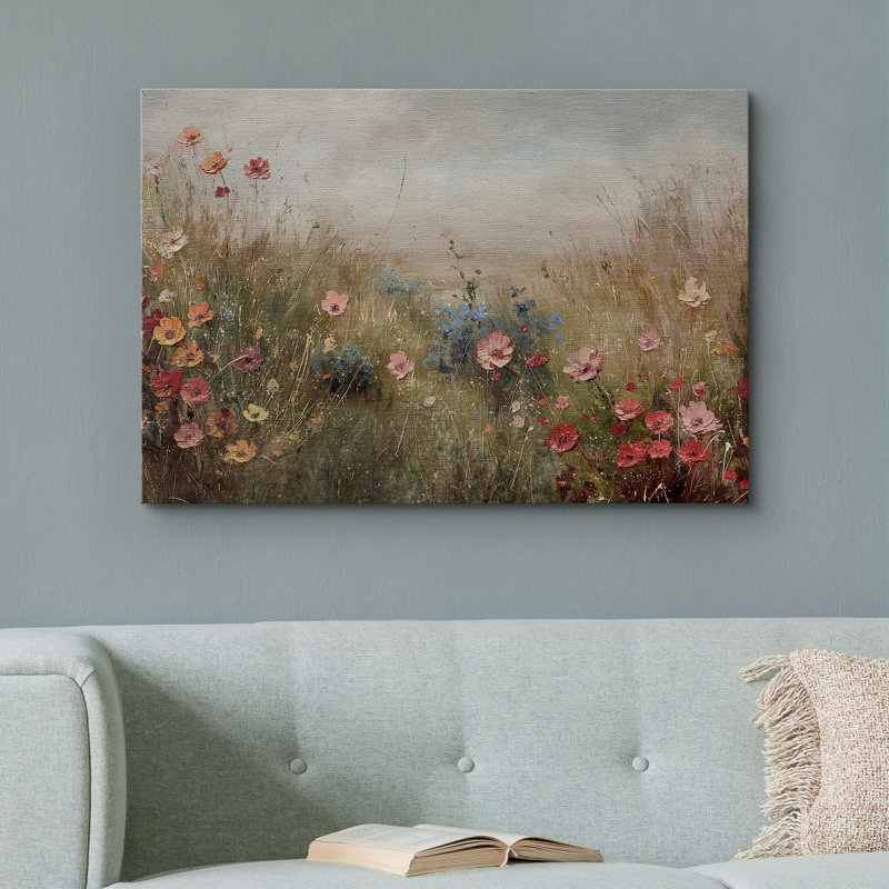 Rustic Countryside " Wildflower Whispers Rustic Countryside Nature Landscape Serene Relax Calm Vintage Bedroom Art "