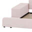 Lit tapissier à la terre, lit mère et enfant avec bureau de chevet et petit tabouret rond-670060272