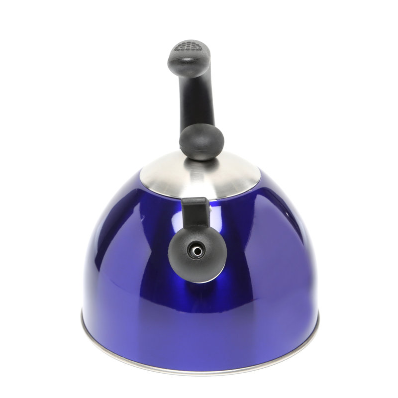 Creative Home 2.1 Quarts Stainless Steel Whistling Stovetop Tea Kettle, Metallic Blue