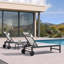 Ensemble de chaises longues inclinables en aluminium et en métal l 24,8 po avec roulettes (ensemble de 3) -900564572