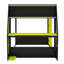 Lit mezzanine double avec bureau et lumière DEL, lit superposé de jeu avec tablettes de rangement-2142400415