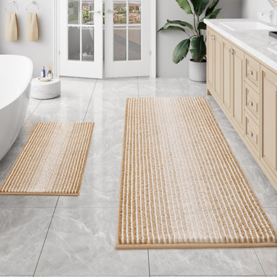 Slip‑Resistant Fluffy Water‑Absorbing Washable Bath Mats