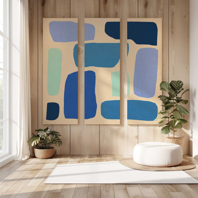 Chromatique rythmique v3 | Impression sur toile 3 panneaux | Dimensions combinées: 48 po x 48 po