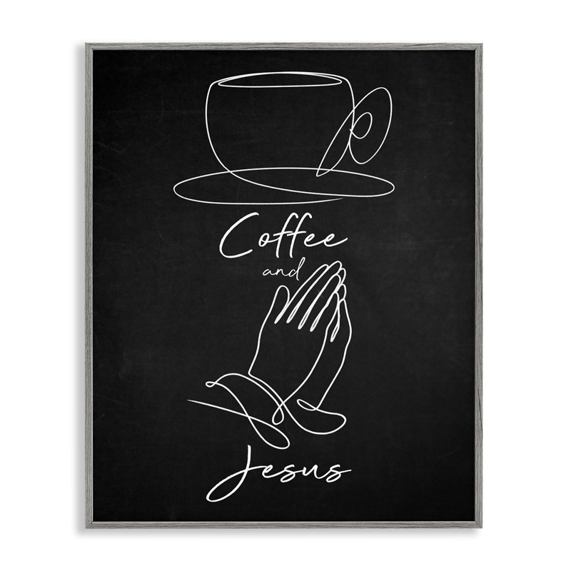 «Coffee & Jesus Prayer», giclée encadrée, conception par Marcus Prime, Estampe numérique Farmhouse, H 14 po x l 11 po