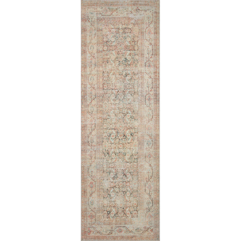 Adrian Ivory 30x144 Antique-Inspired Stain-Resistant Runner Rug