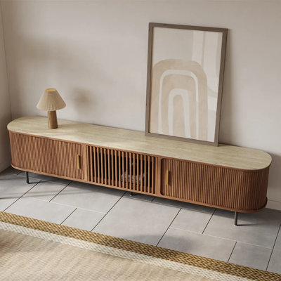 Mid-Century Modern Sintered Stone Tabletop TV Stand