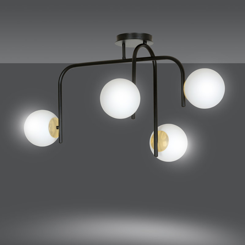 Gaiser 4 - Light Unique/Statement Pendant, Black