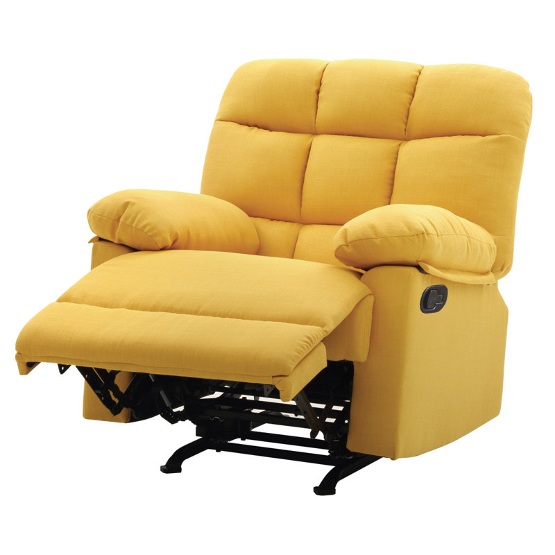 Fauteuil inclinable moderne avec accoudoirs rembourrés, Jaune