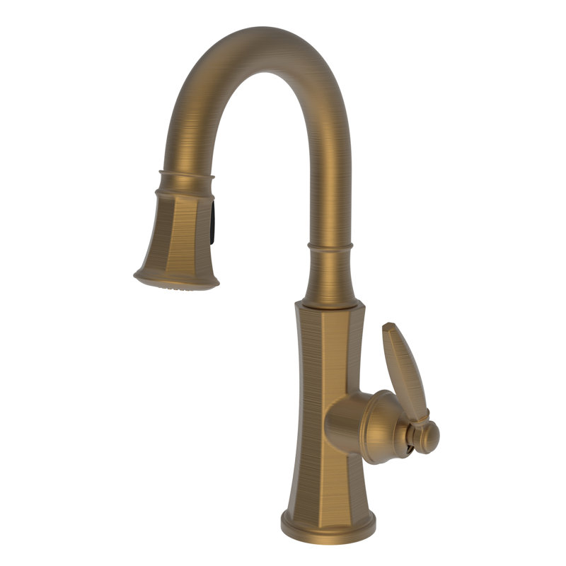 Metropole Single Handle Pull Down Bar Faucet, Satin Bronze