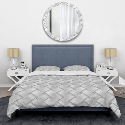 Grey Modern Basketweave Charm - Modern Duvet Cover Set