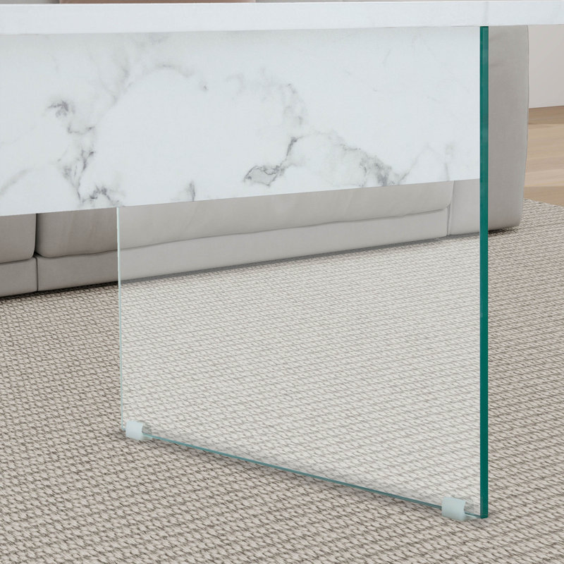 Table basse multifonctionnelle à plateau relevable, Blanc