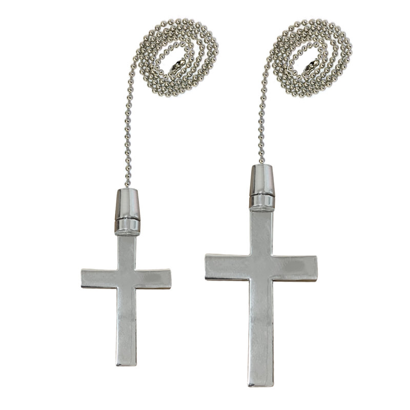 Cross Ceiling Fan Pull Chains, Chrome