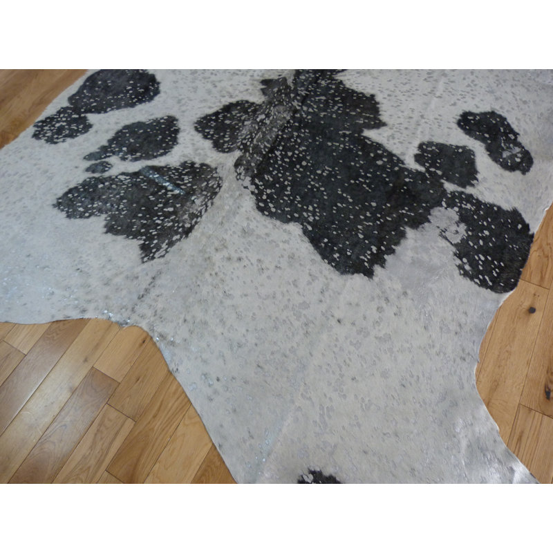 Dearborn Black And White With Silver Metallic Cowhide Rug