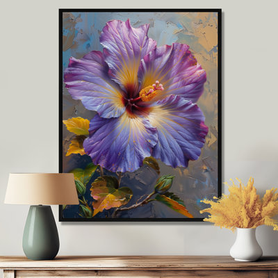 Hibiscus mauve, jaune et violet
