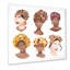 Art africain sur toile avec des fleurs séchées et des feuilles VII - Glam-66844011-66844007