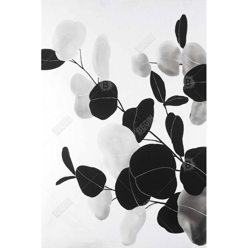 «Grayscale Branches With Leaves» sur toile