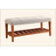 Banc en tissu et finition chêne Charla-1488441034