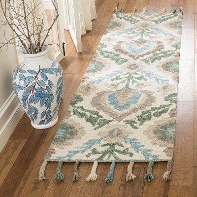 Niederanven Hand Hooked Wool Ikat Rug