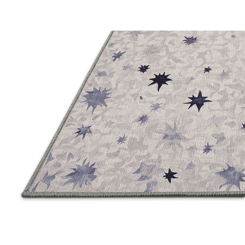 Tapis gris lavable à la machine, Rectangle 7 pi x 9 pi