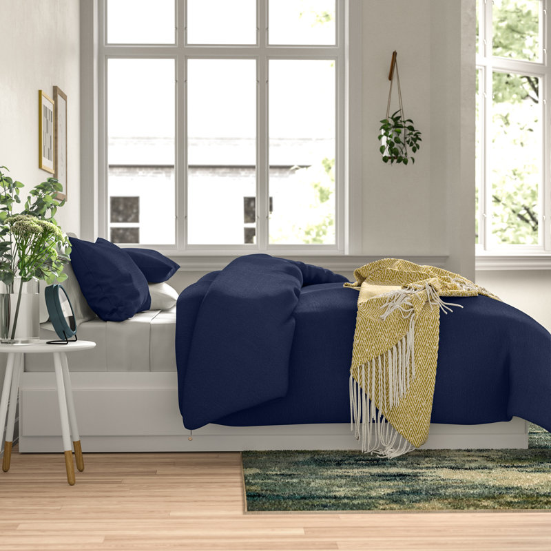 Nora Modern & Contemporary Polyester Percale Duvet Cover, Aruba, King