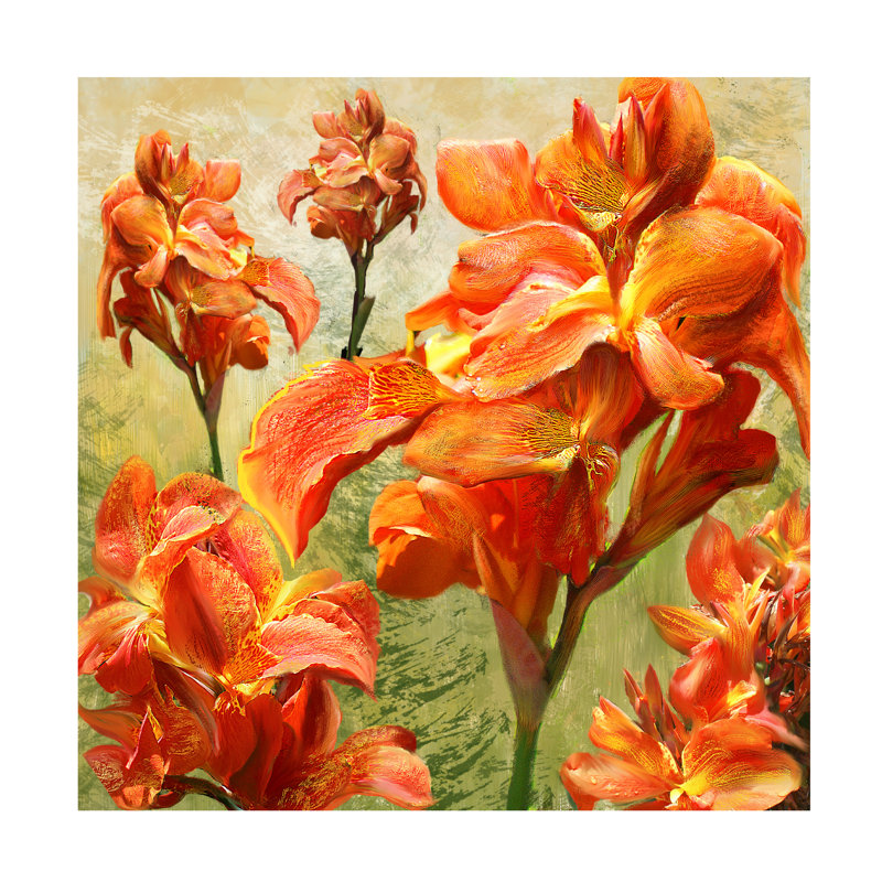 «Orange Orchid Bloom» par Anthony Christou, impression sur toile tendue, H 18 po x l 18 po x p 2 po