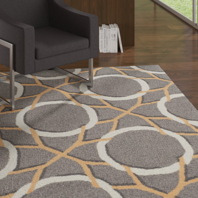 Finley Hand Hooked Performance Geometric Rug, Rectangle 8' x 10'