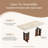 63'' Rectangular Dining Table For 4-6, Stone Dining Table With Wooden Double Base