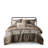 5 Piece Bedding With Throw Pillows, Brown Stripe Herringbone, King/ King, Fabric , , Brown,