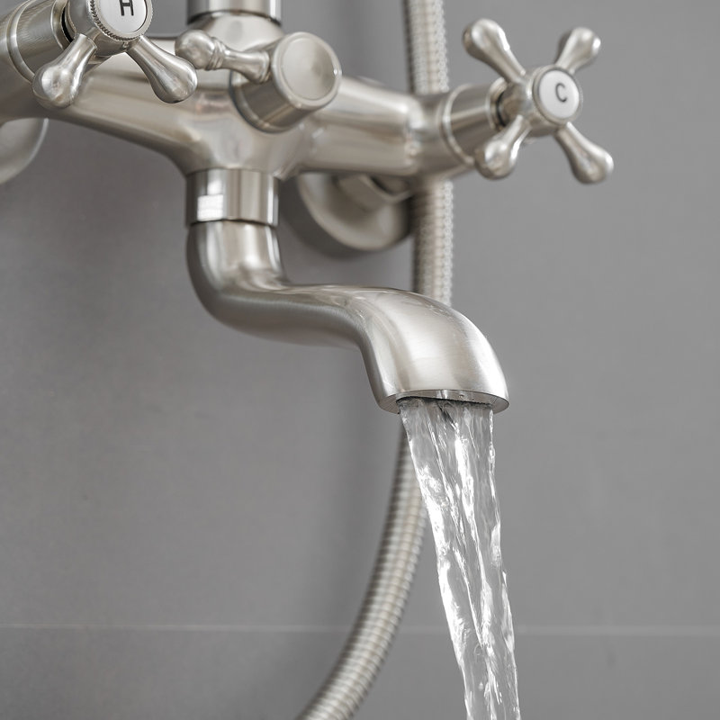 Diverter Complete Shower System with Rough in-Valve, Brushed Nickel