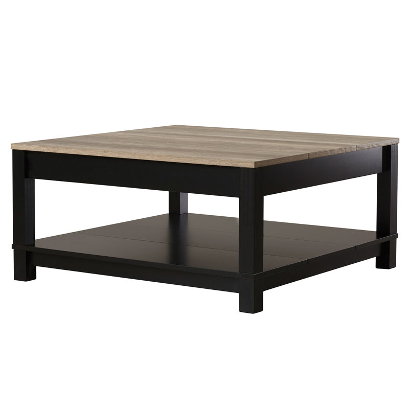 Cassel Four Leg Coffee Table with Storage, Black