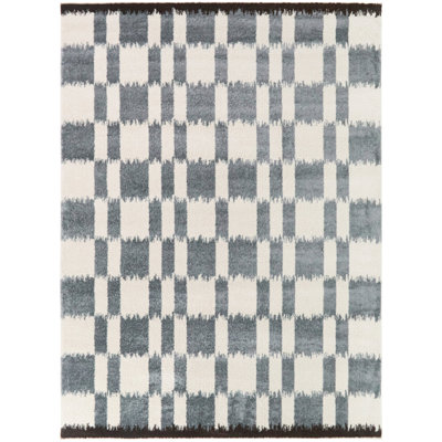 Tapis ikat bleu / brun Noland