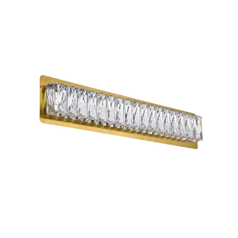 Steveson Dimmable LED Vanity Light, 4.5" H x 24.4" W x 2.2" D, Gold