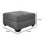 Repose-pieds d'appoint surdimensionné avec coutures, gris-2042434778