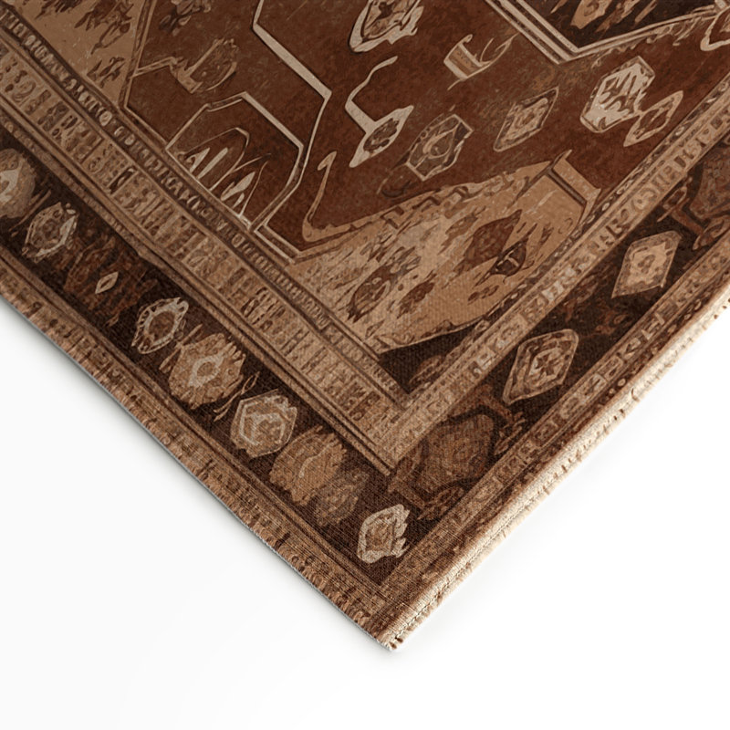 Turkish Brown Indoor and Outdoor Area Rug, Rectangle 5' x 7'