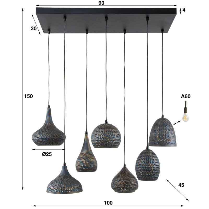 Polemoine 7 - Light Cluster Geometric Pendant