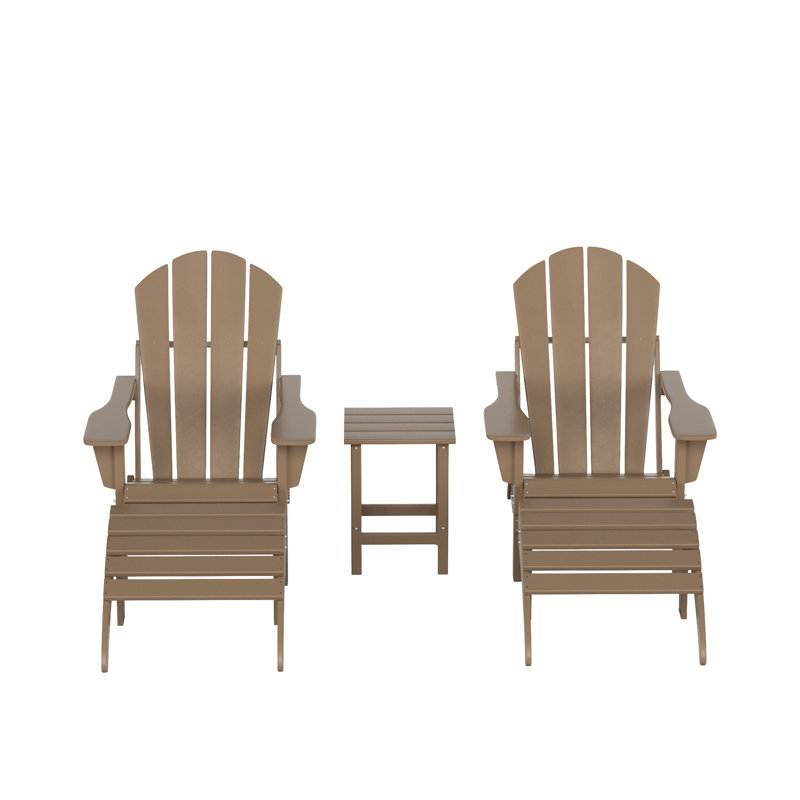 Laguna 5-Piece Seating Group with Table and Ottoman, Weathered Wood
