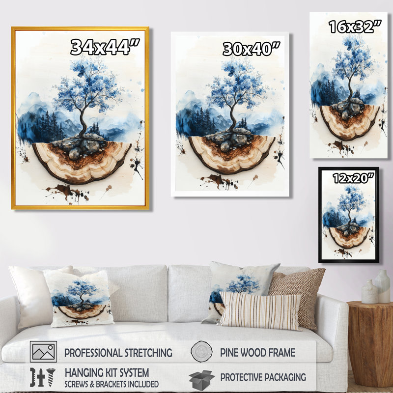 Myrtice I - impression sur toile florale, H 40 po x l 30 po, Impression encadrée flottante, Argent argent
