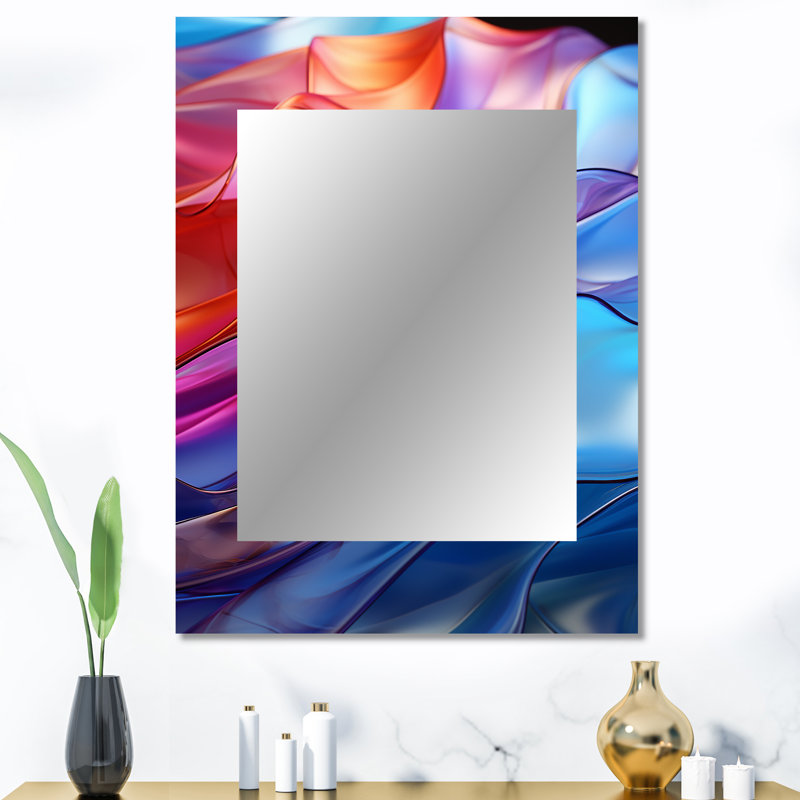 Rainbow Abstract Refractions I - Rainbow Wall Mirror, Traditional Decorative Mirror, Printed Metal Art, 40" x 30"