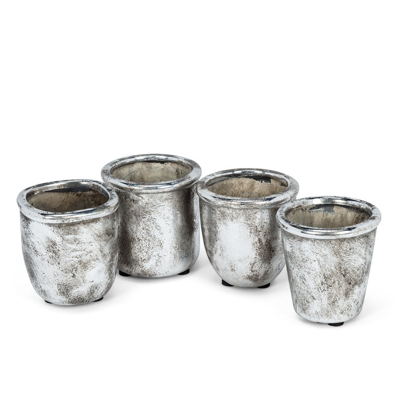 Ensemble de pots de fleurs 4 pièces, Argent