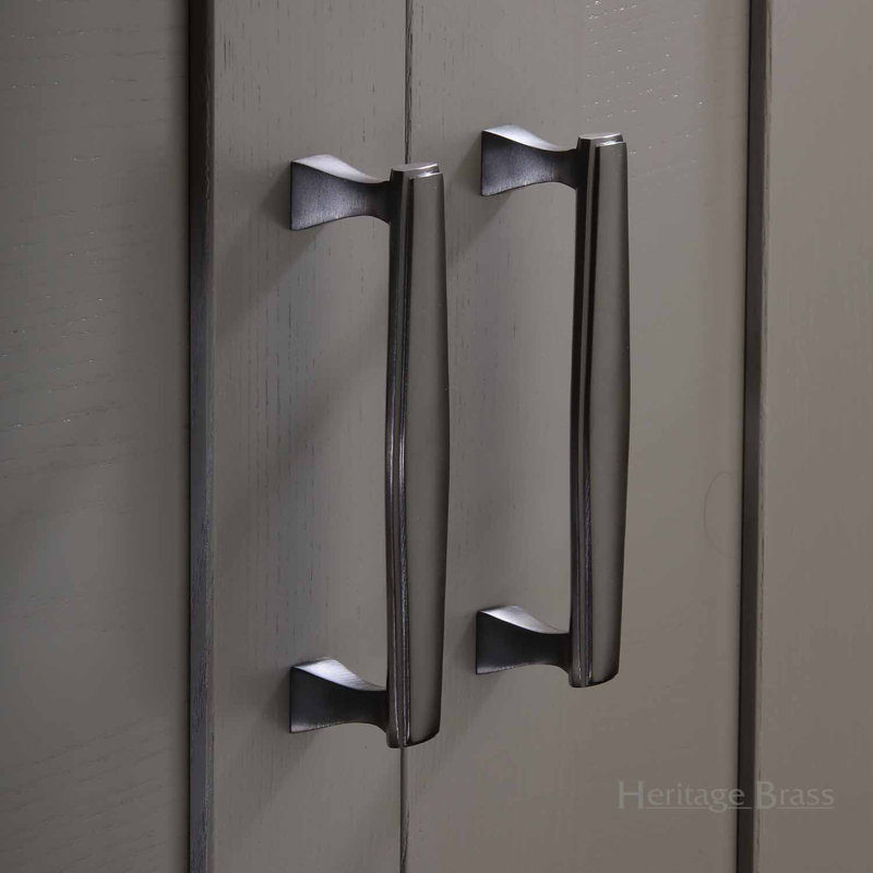 Heritage Brass Heritage Cabinet Pull Deco Design, 2.5cm H x 17.7cm W x 3.5cm D, Matt Bronze