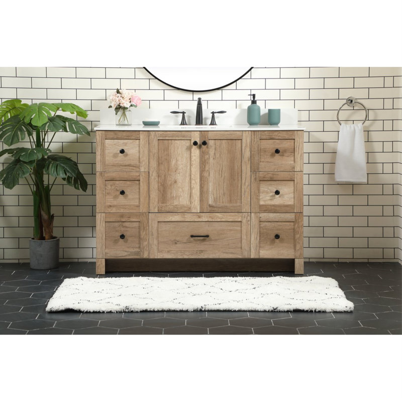 Ensemble de meuble-lavabo simple 48 po Soma, Chêne naturel
